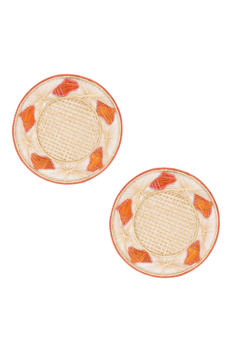 Conch 3D Placemat - Set of 2, Main, color, Orange