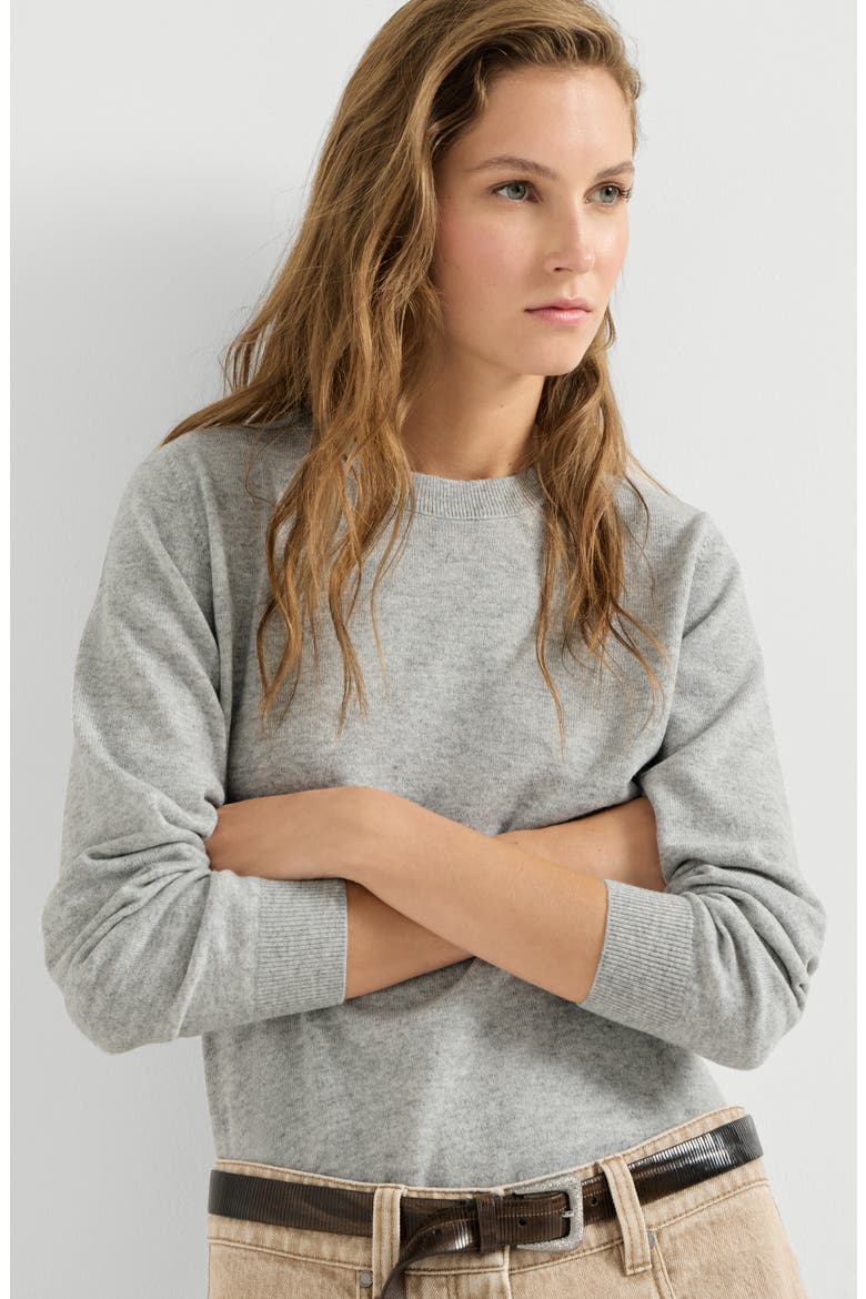 Cashmere sweater with monili, Alternate, color, Pebble