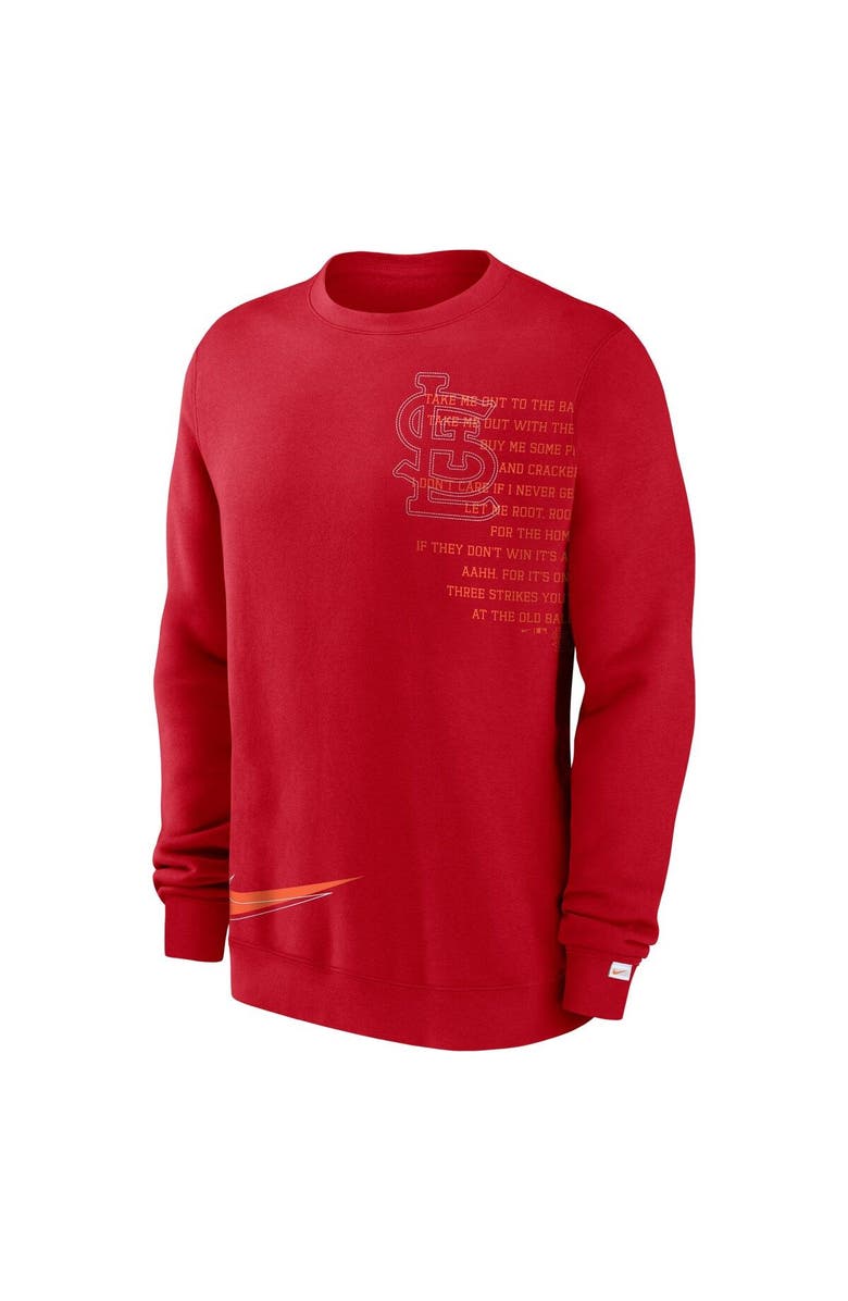 Nike Men's Nike Red St. Louis Cardinals Statement Ball Game Fleece Pullover Sweatshirt, Alternate, color, Red