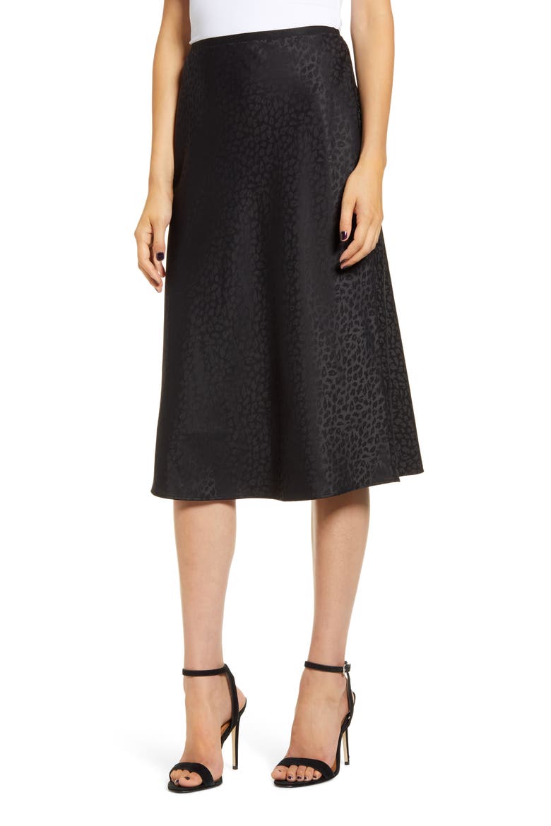 Bias Jacquard Skirt, Main, color, BLACK