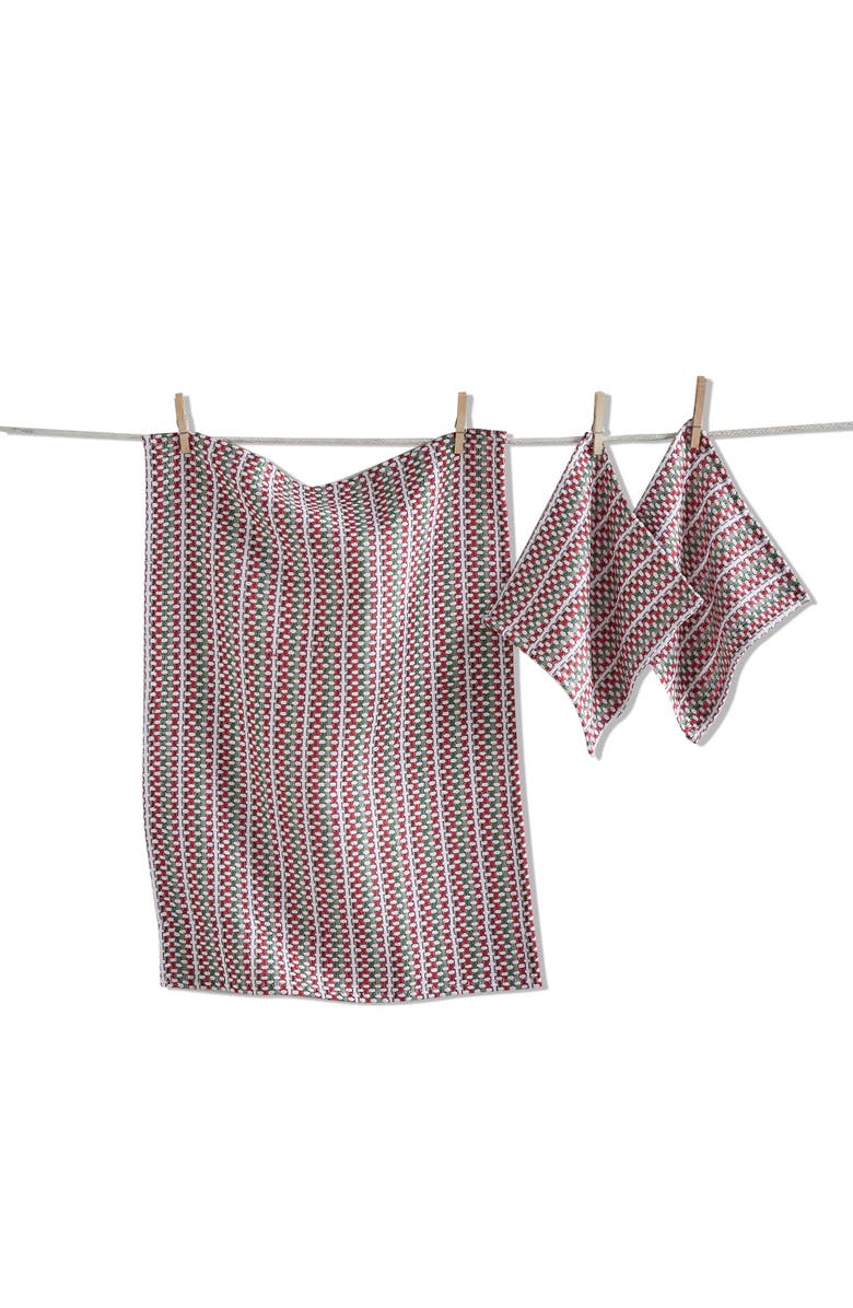 tag Variegated Cotton Dishtowel and Cloth Set Multicolor Towels, Main, color, 