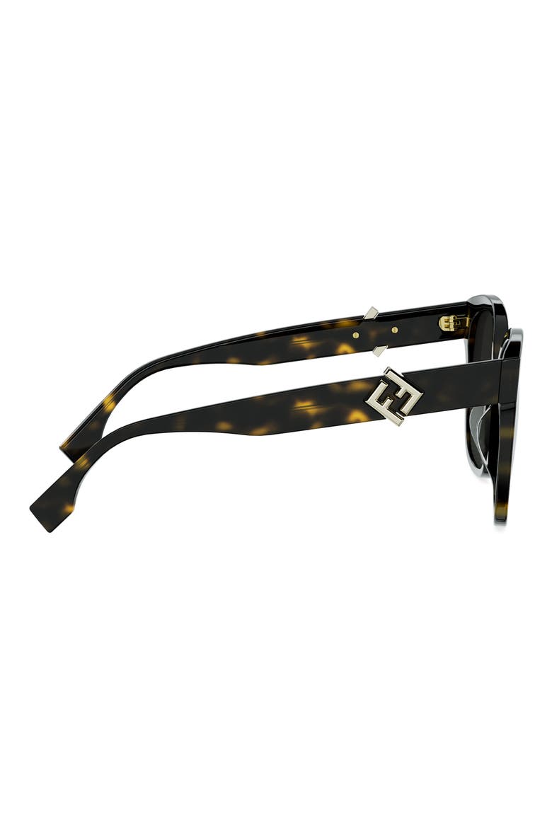 FF Diamonds 55mm Gradient Square Sunglasses, Alternate, color, DARK HAVANA / GRADIENT GREEN
