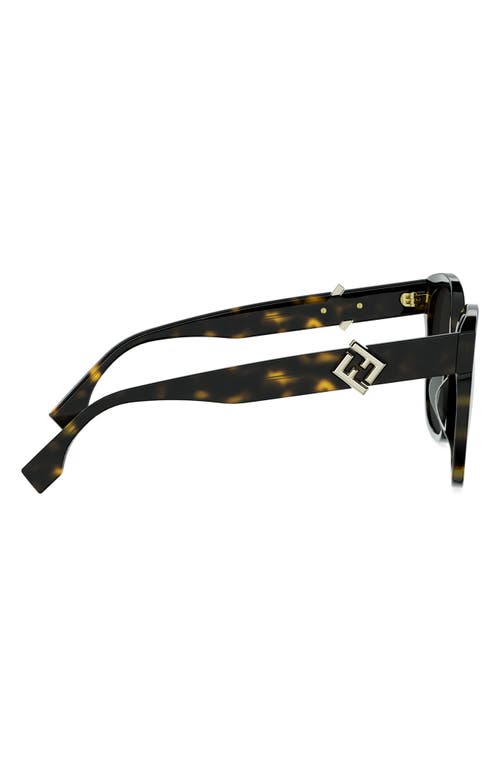 Fendi Ff Diamonds 55mm Gradient Square Sunglasses In Brown