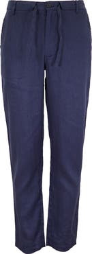 Lords of Harlech Solid Linen Drawstring Pant