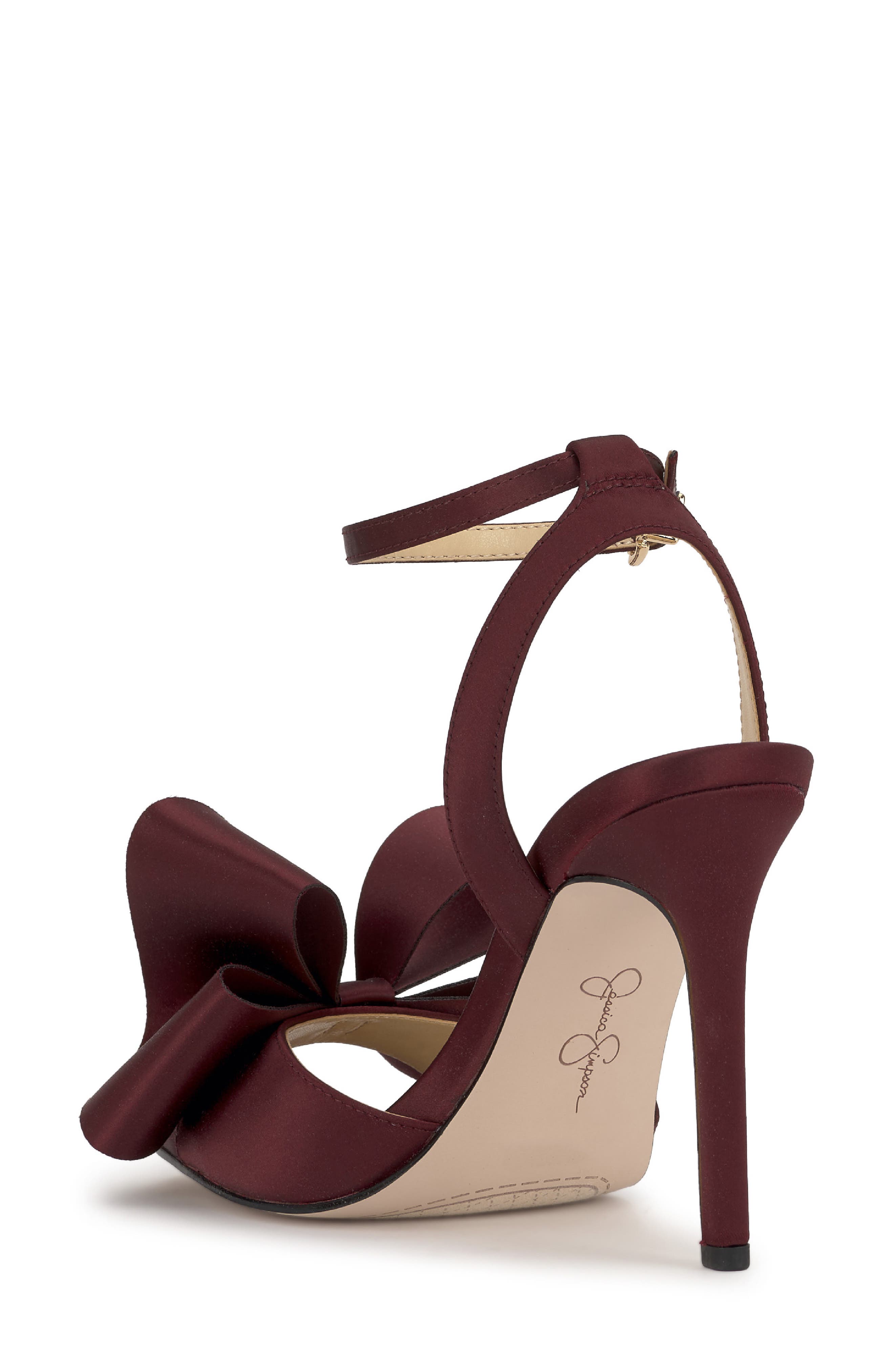 Olivine Ankle Strap Sandal, Alternate, color, DARK CHERRY MATTE SATIN