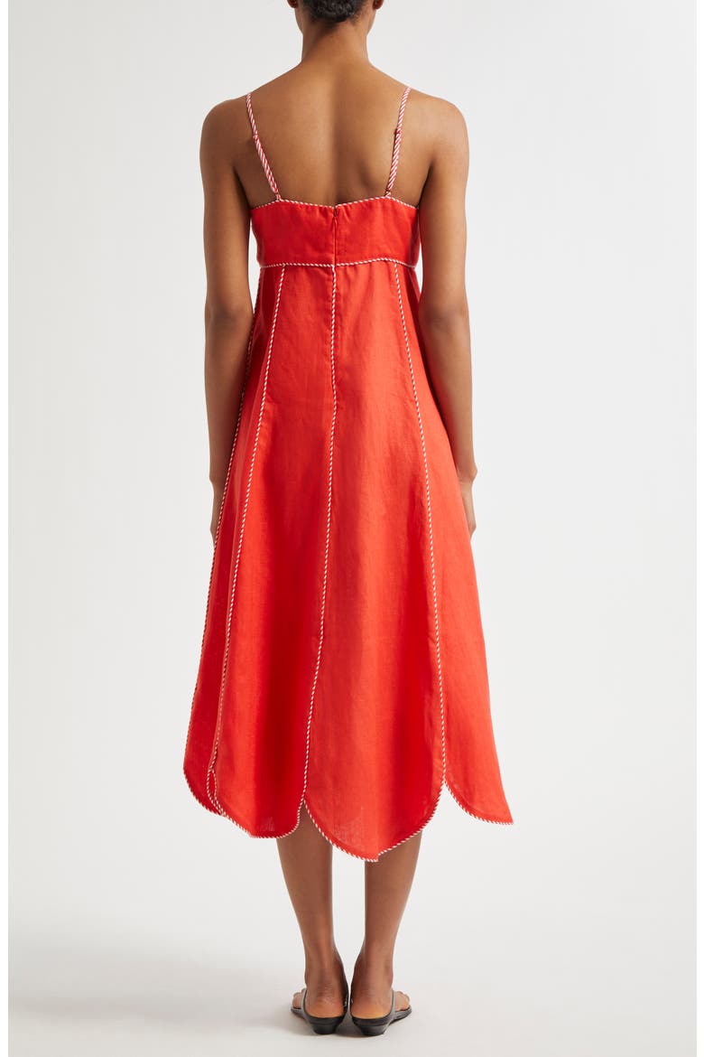 Sleeveless Linen Maxi Dress, Alternate, color, DARK RED