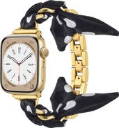 BCBG Polka Dot Scarf & Chain Watch Band