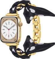 BCBG Polka Dot Scarf & Chain Watch Band