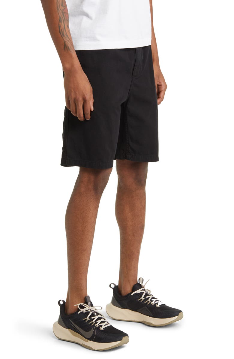 Carhartt Work In Progress Flint Organic Cotton Twill Shorts, Alternate, color, Black Garment Dyed