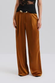 Malina Sarah Wide-Leg Satin Pants