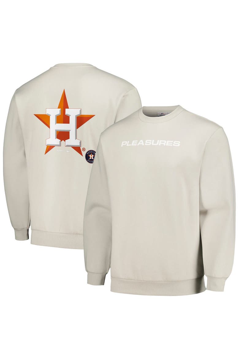 Men's PLEASURES Gray Houston Astros Ballpark Pullover Sweatshirt, Main, color, Gray