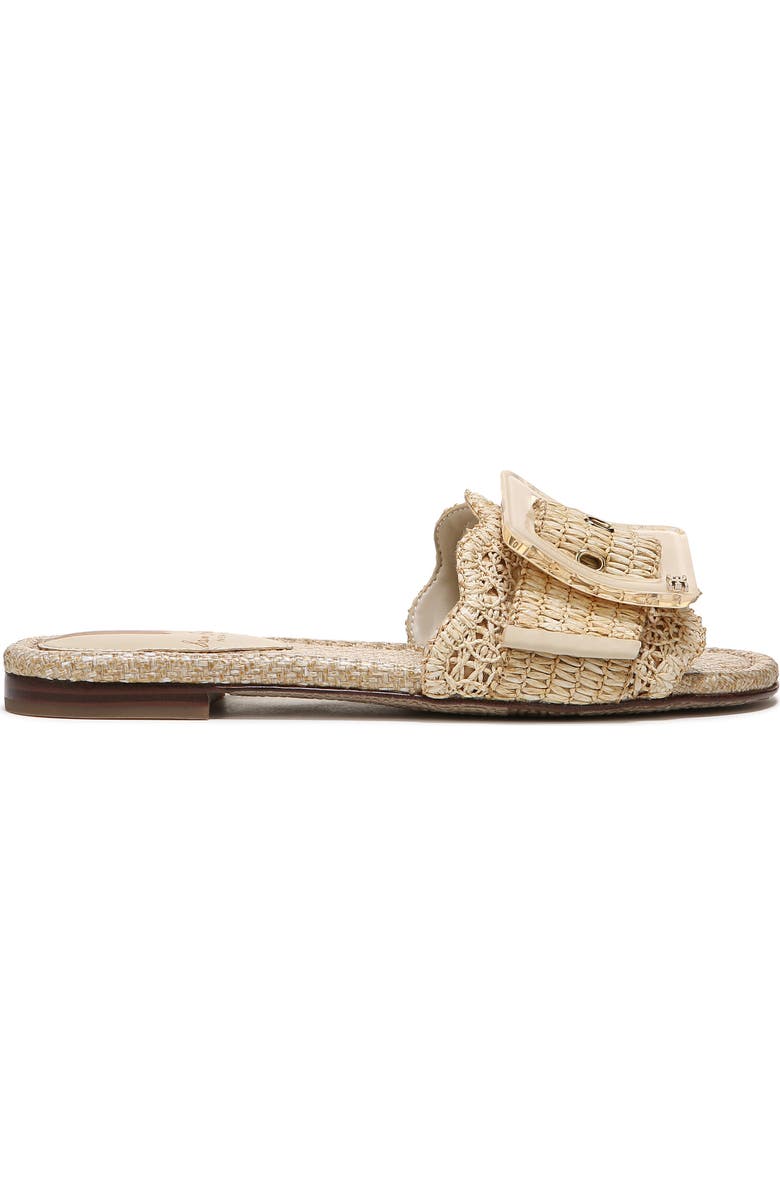 Sam Edelman Bambi Raffia Buckle Slide Sandal, Alternate, color, Natural