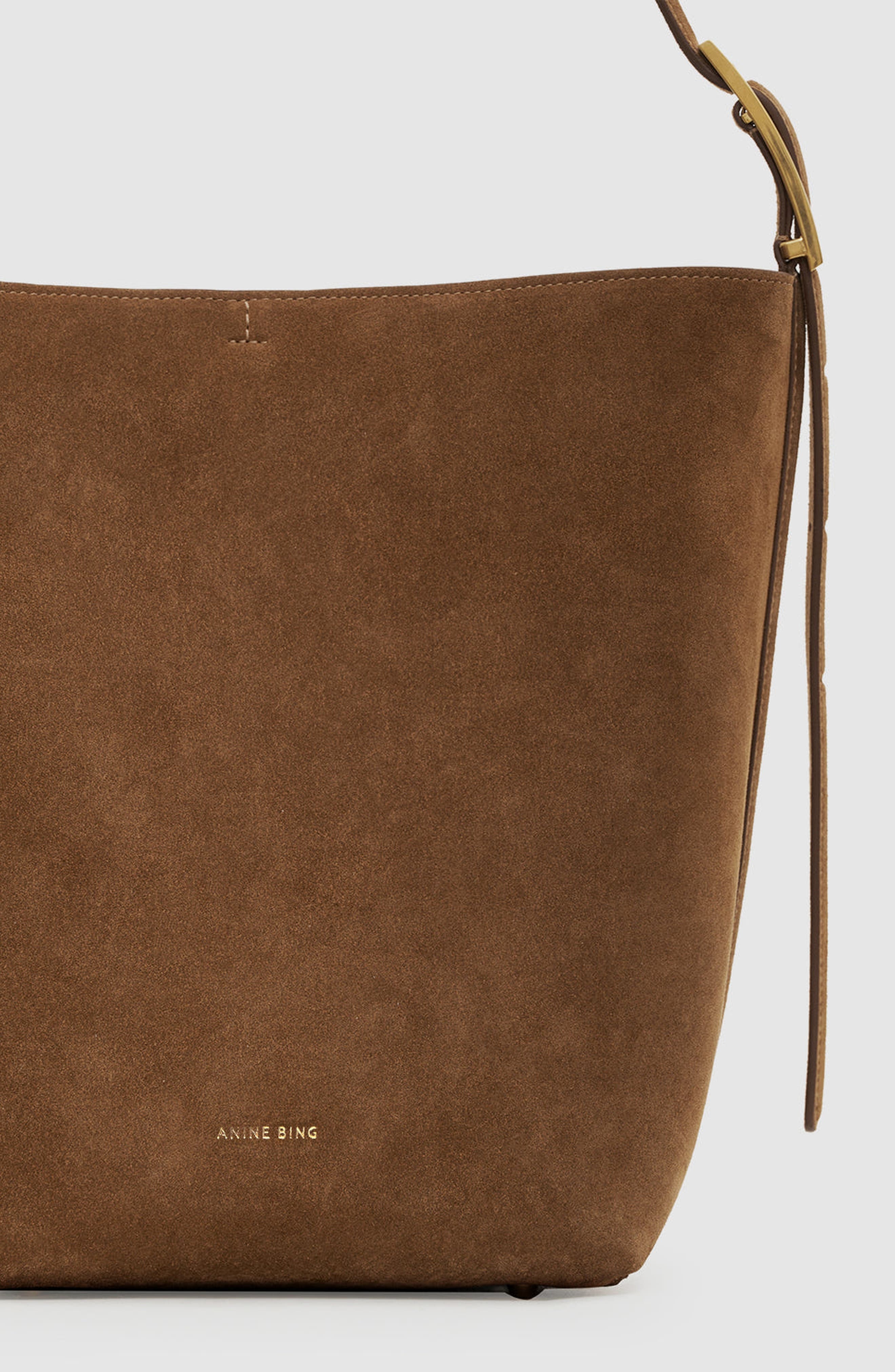 ANINE BING Elly Suede Bucket Bag, Alternate, color, Tobacco