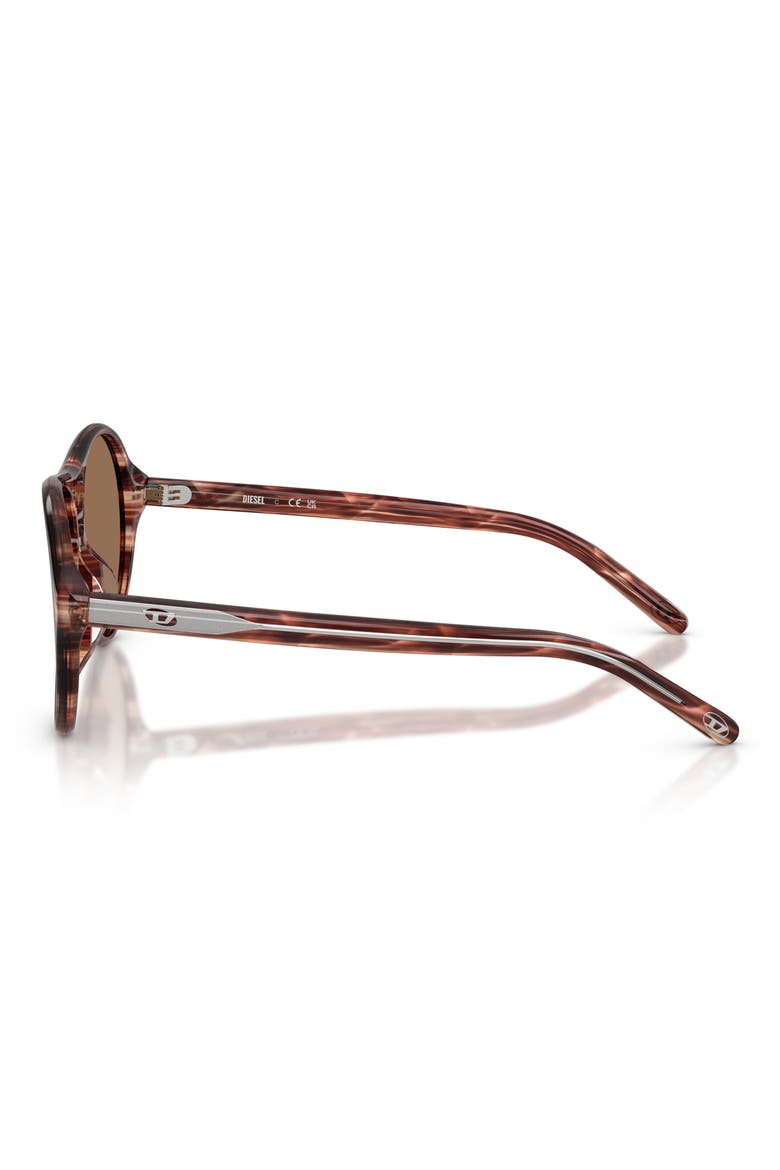 57mm Pilot Sunglasses, Alternate, color, STRIATED BROWN / DARK BROWN