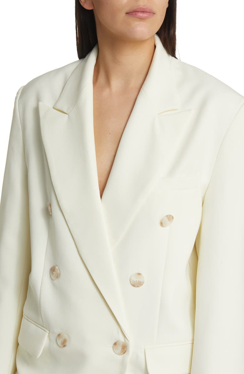 Topshop Double Breasted Blazer, Alternate, color, Cream