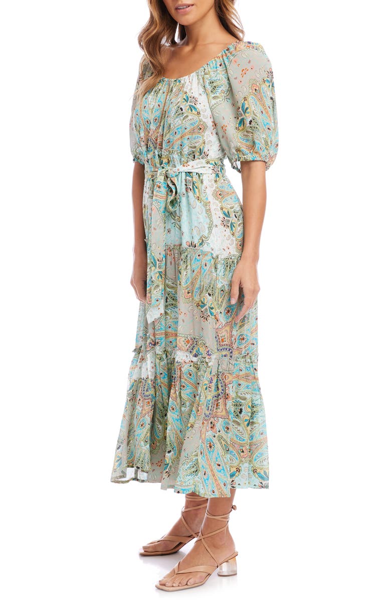 FIFTEEN TWENTY Paisley Belted Midi Dress, Alternate, color,