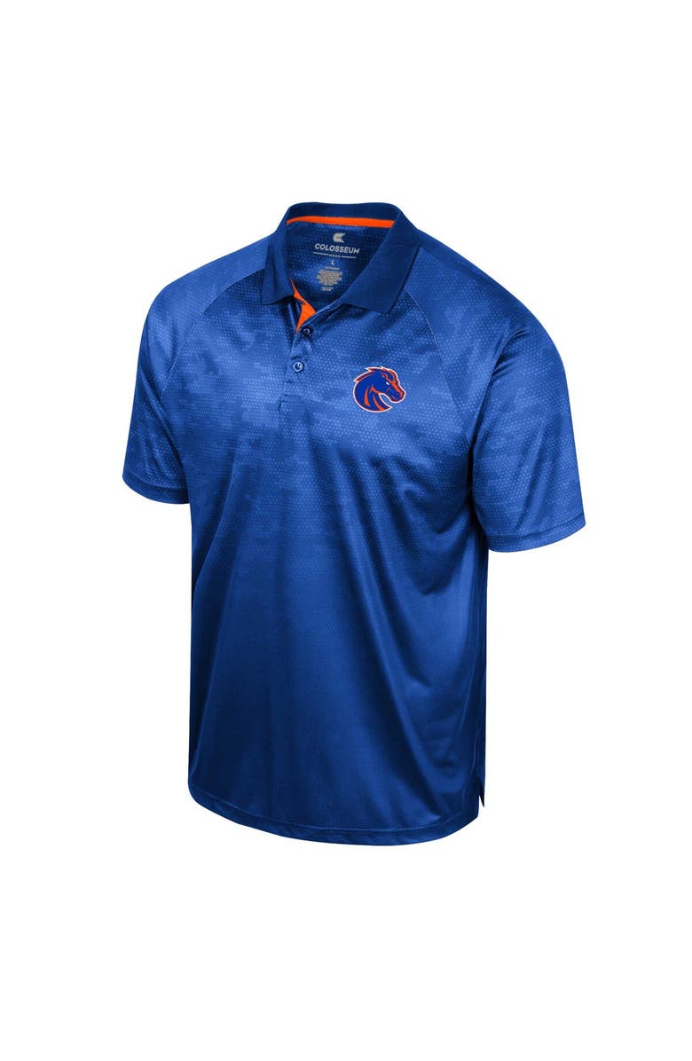 COLOSSEUM Men's Colosseum Royal Boise State Broncos Honeycomb Raglan Polo, Alternate, color, Royal