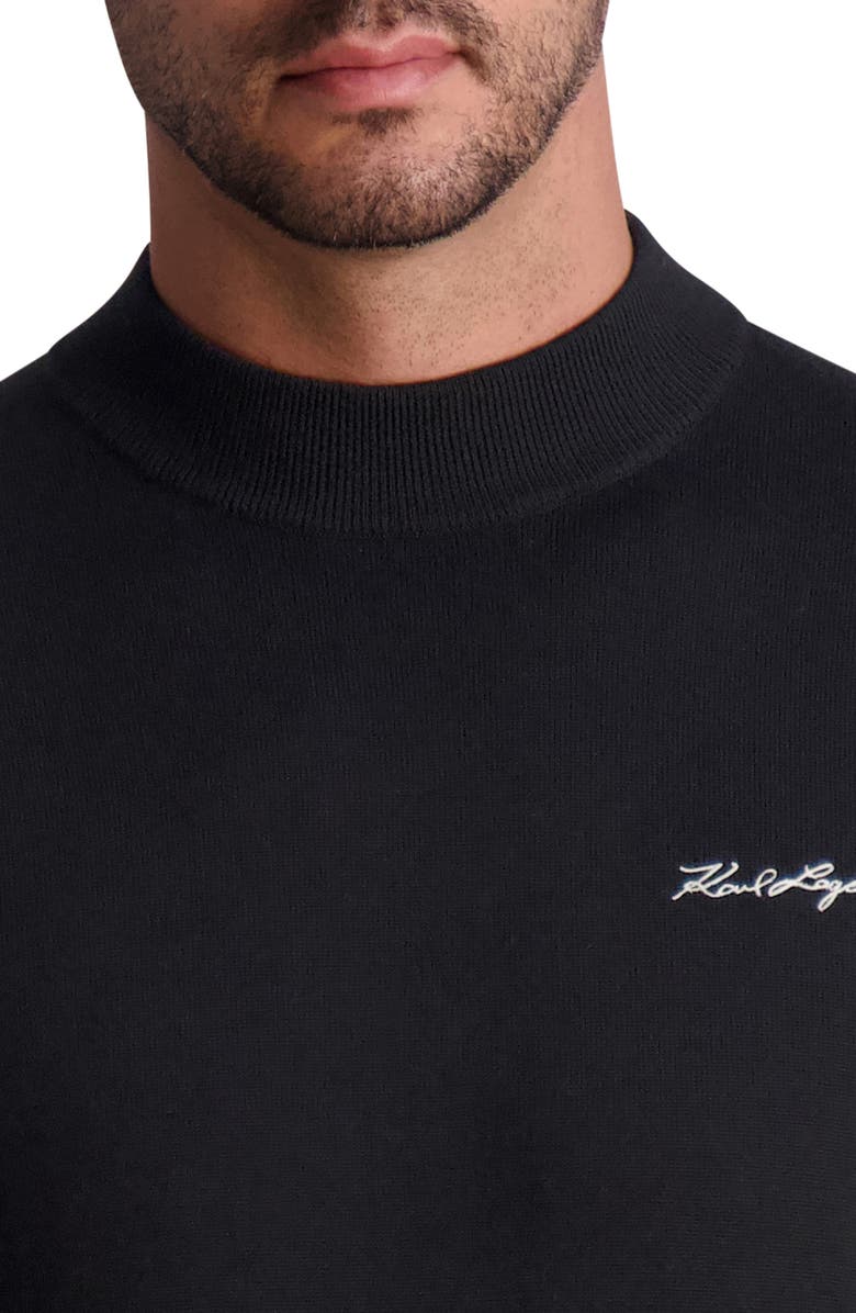 Karl Lagerfeld Paris White Label Mock Neck Wool Blend Sweater, Alternate, color, 