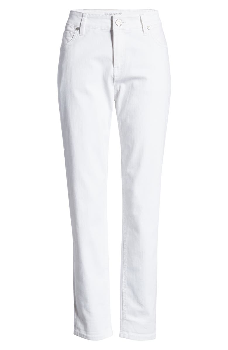 Tommy Bahama Ella Twill Slim Boyfriend White Jeans, Alternate, color, 