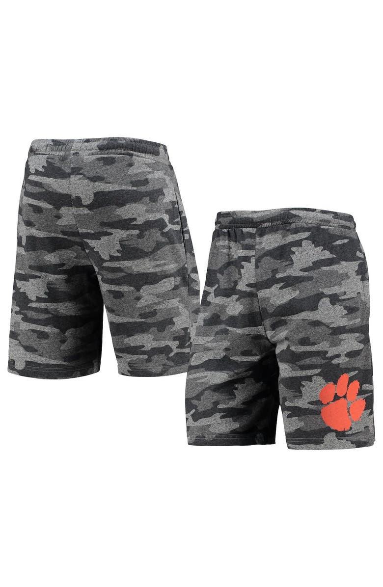 CONCEPTS SPORT Men's Concepts Sport Charcoal/Gray Clemson Tigers Camo Backup Terry Jam Lounge Shorts, Main, color, Charcoal