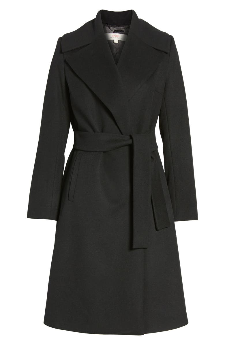 trina Trina Turk Luna Wool Blend Wrap Coat, Alternate, color, 
