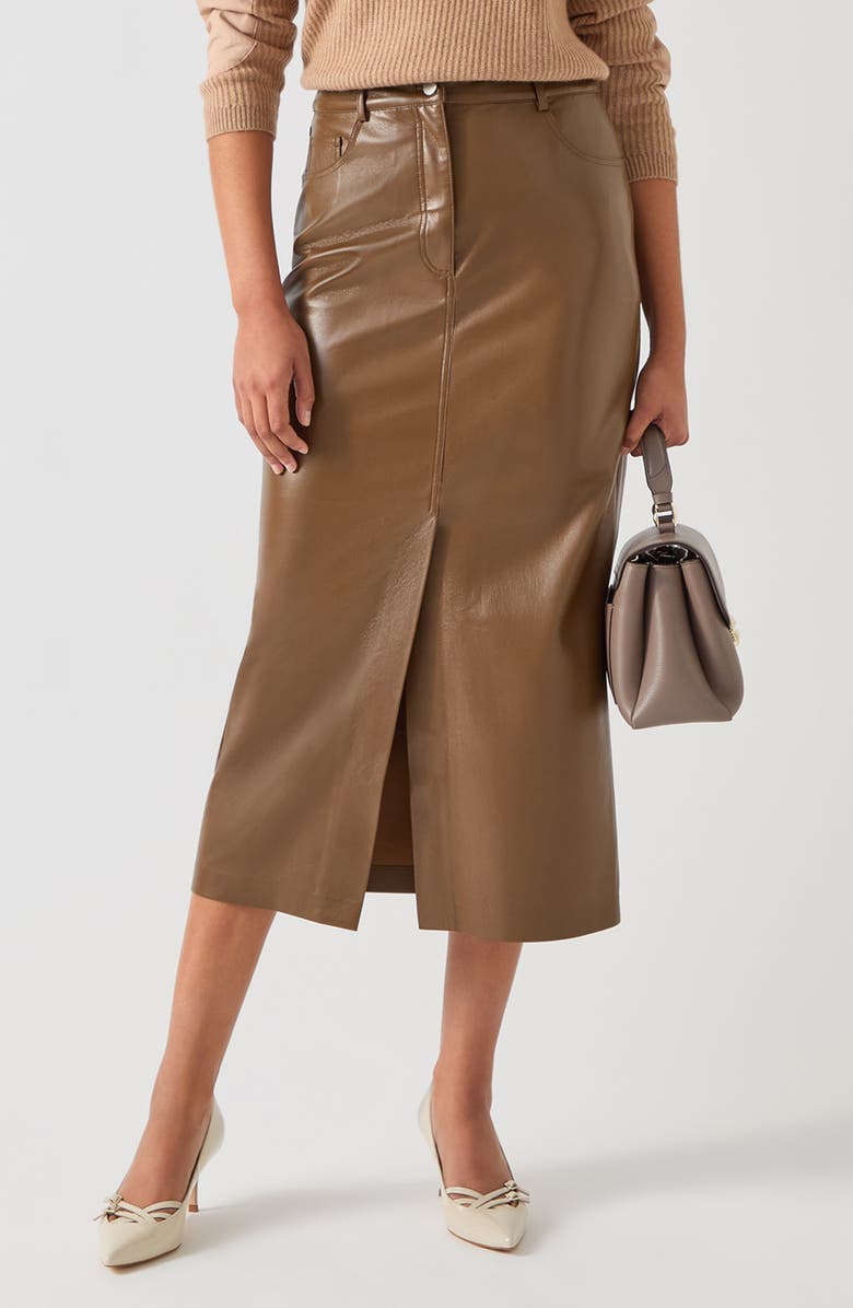LK Bennett Hardy Faux Leather Pencil Skirt, Main, color, 