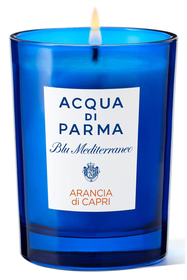 Blu Mediterrano Arancia di Capri Scented Candle, Main, color, BLUE