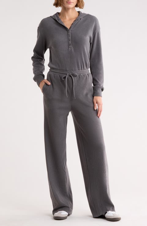 Hooded Henley Jumpsuit