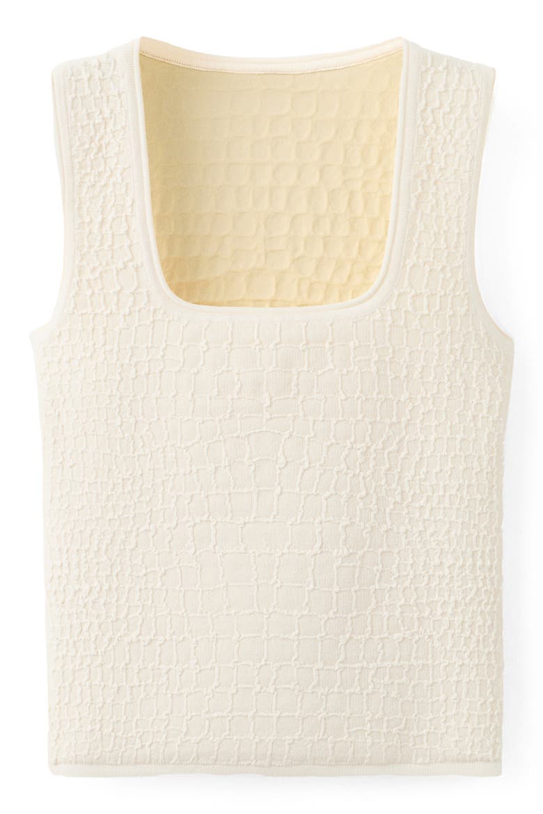 Croc Embossed Knit Tank, Alternate, color, ECRU