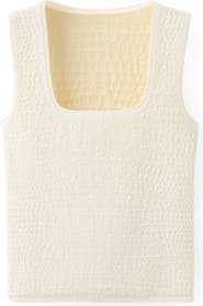 MANGO Croc Embossed Knit Tank