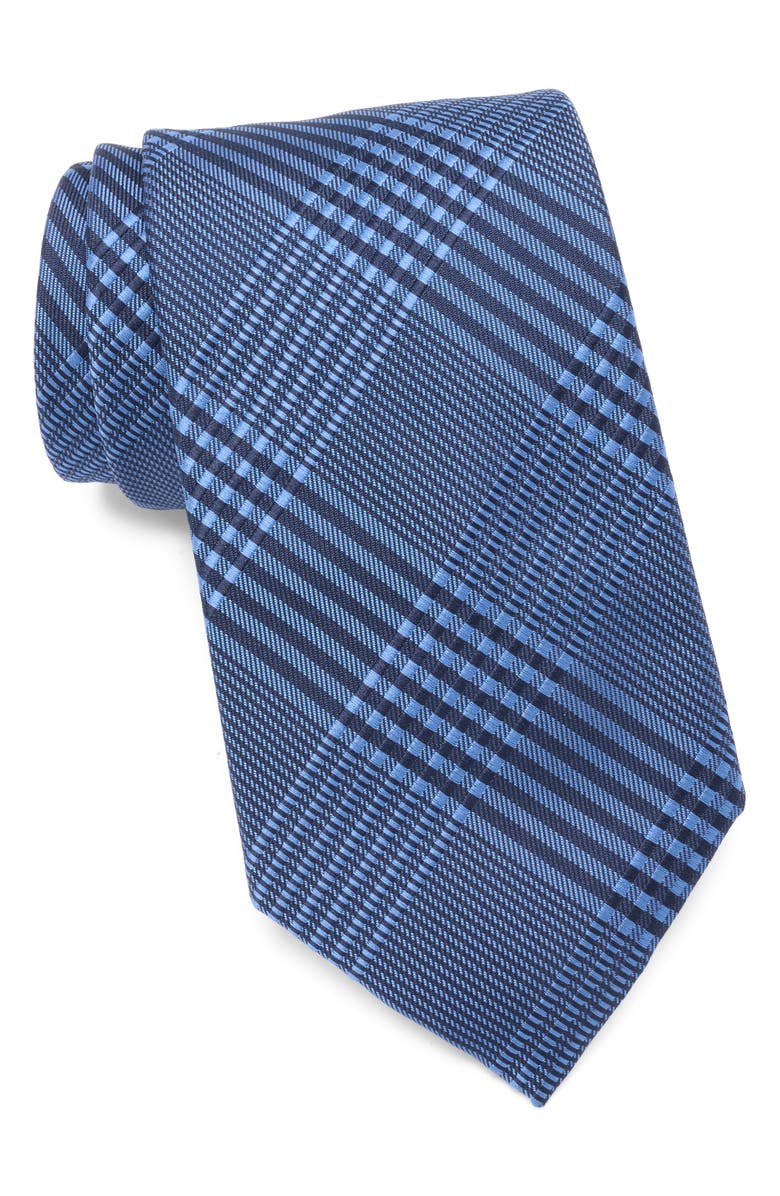 Michael Kors Hondre Check Tie, Main, color, Navy