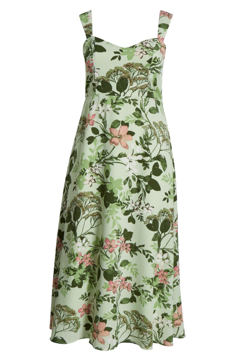 SUGARLIPS Zane Floral Bary Smocked Sundress, Alternate, color, Green/ Pink