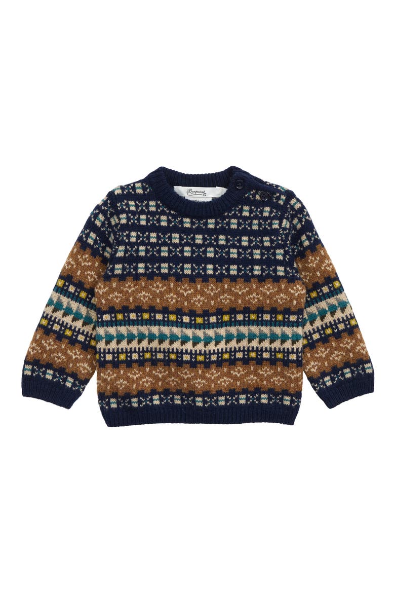 Taig Jacquard Wool Blend Sweater, Main, color, MARINE