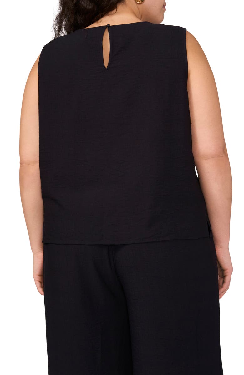 Vince Camuto Lattice Inset Keyhole Back Sleeveless Top, Alternate, color, Rich Black