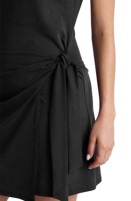 Shop Beyond Yoga Meet Up Wrap Skirt Minidress In Black