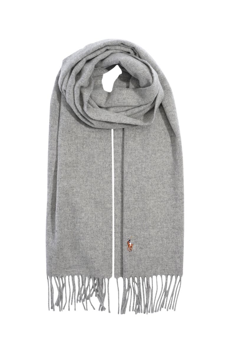 Polo Ralph Lauren Signature Italian Virgin Wool Scarf, Alternate, color, Andover Hthr