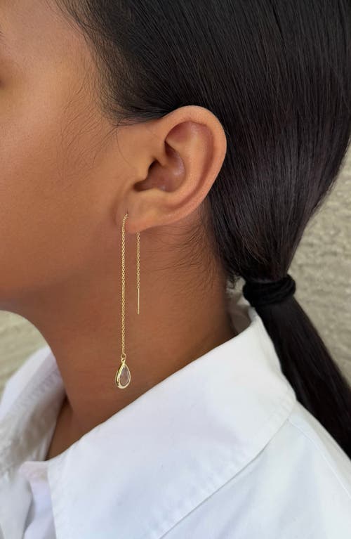 Adornia Crystal Teardrop Threader Earrings In Gold