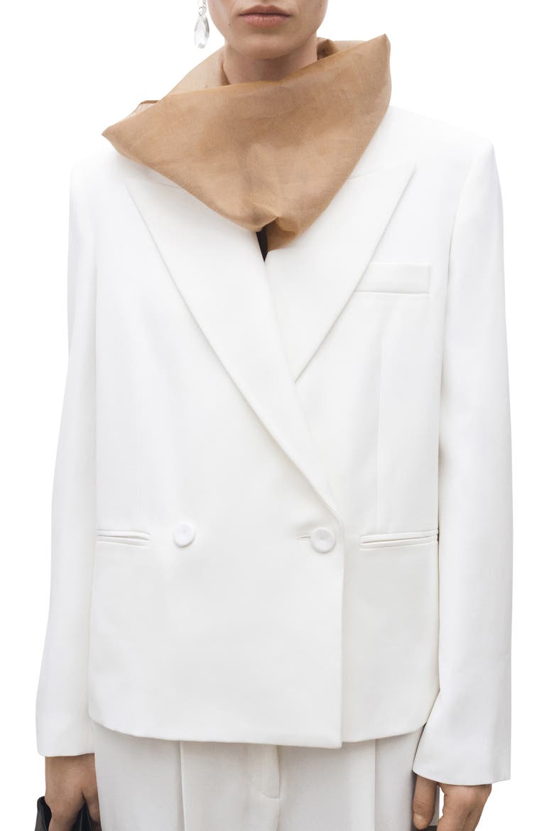 Oversize Double Breasted Blazer, Main, color, WHITE