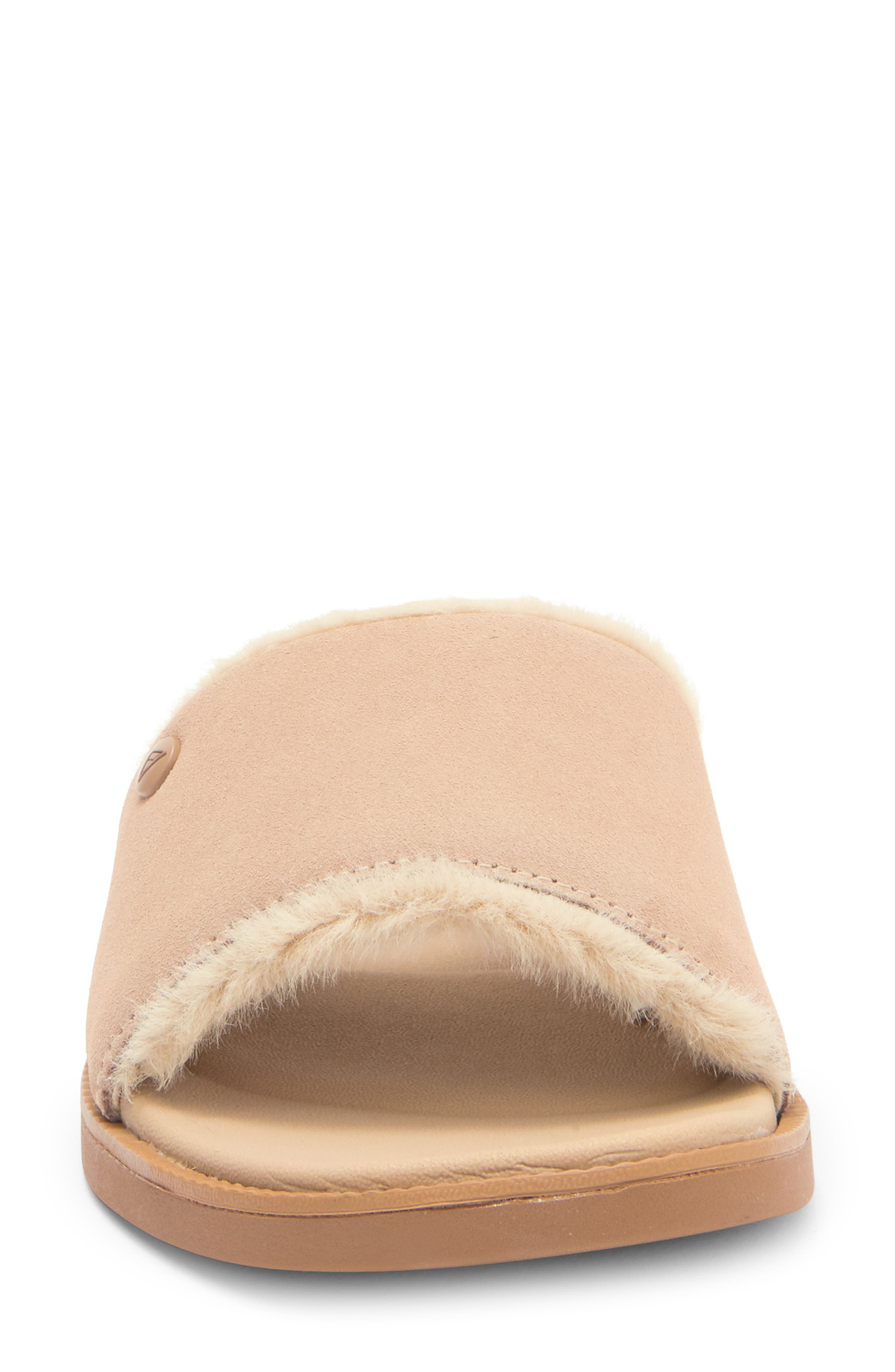 Reef Sunny Arrianah Faux Fur Slide Sandal, Alternate, color, 