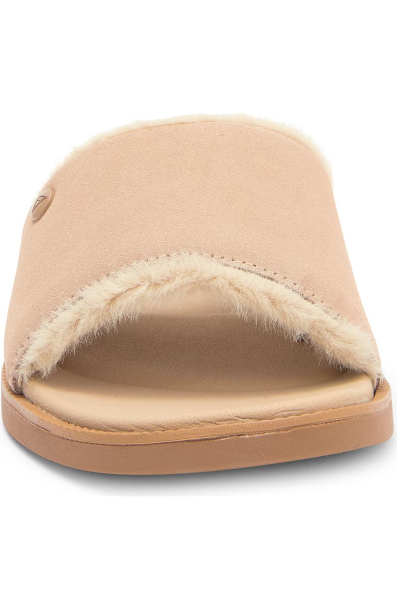 Reef Sunny Arrianah Faux Fur Slide Sandal, Alternate, color,
