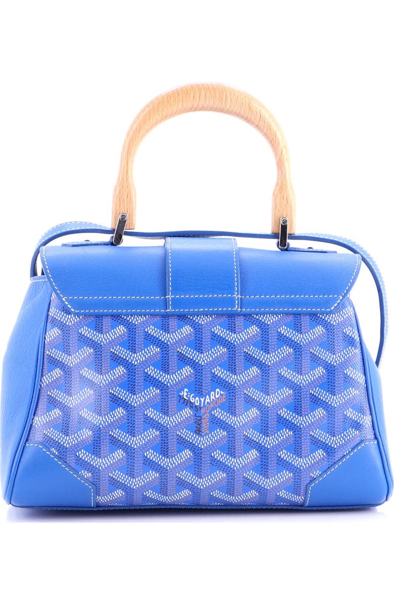 Pre-Owned Goyard Saigon Top Handle Bag Coated Canvas with Leather Mini, Alternate, color, Blue