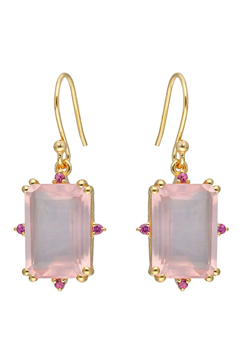 Semiprecious Stone Drop Earrings, Alternate, color, PINK