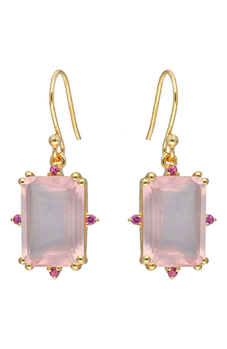 YS GEMS Semiprecious Stone Drop Earrings, Alternate, color, Pink
