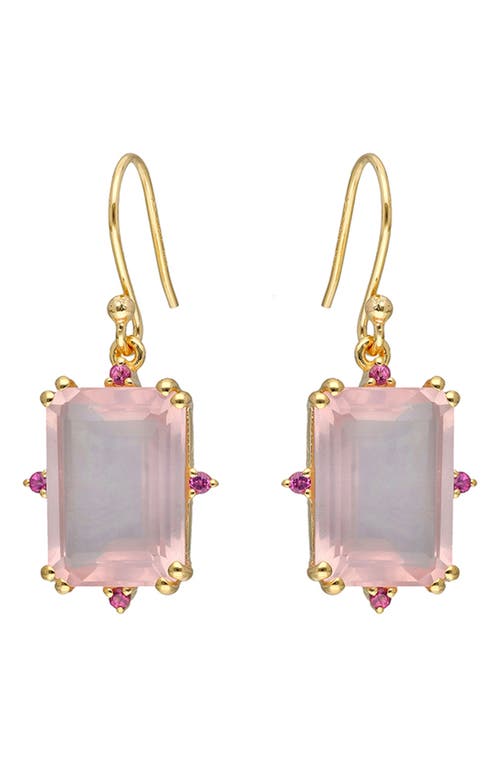Ys Gems Semiprecious Stone Drop Earrings In Pink