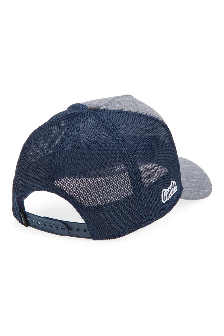 Suited Champ Snapback Trucker Hat, Alternate, color, NAVY