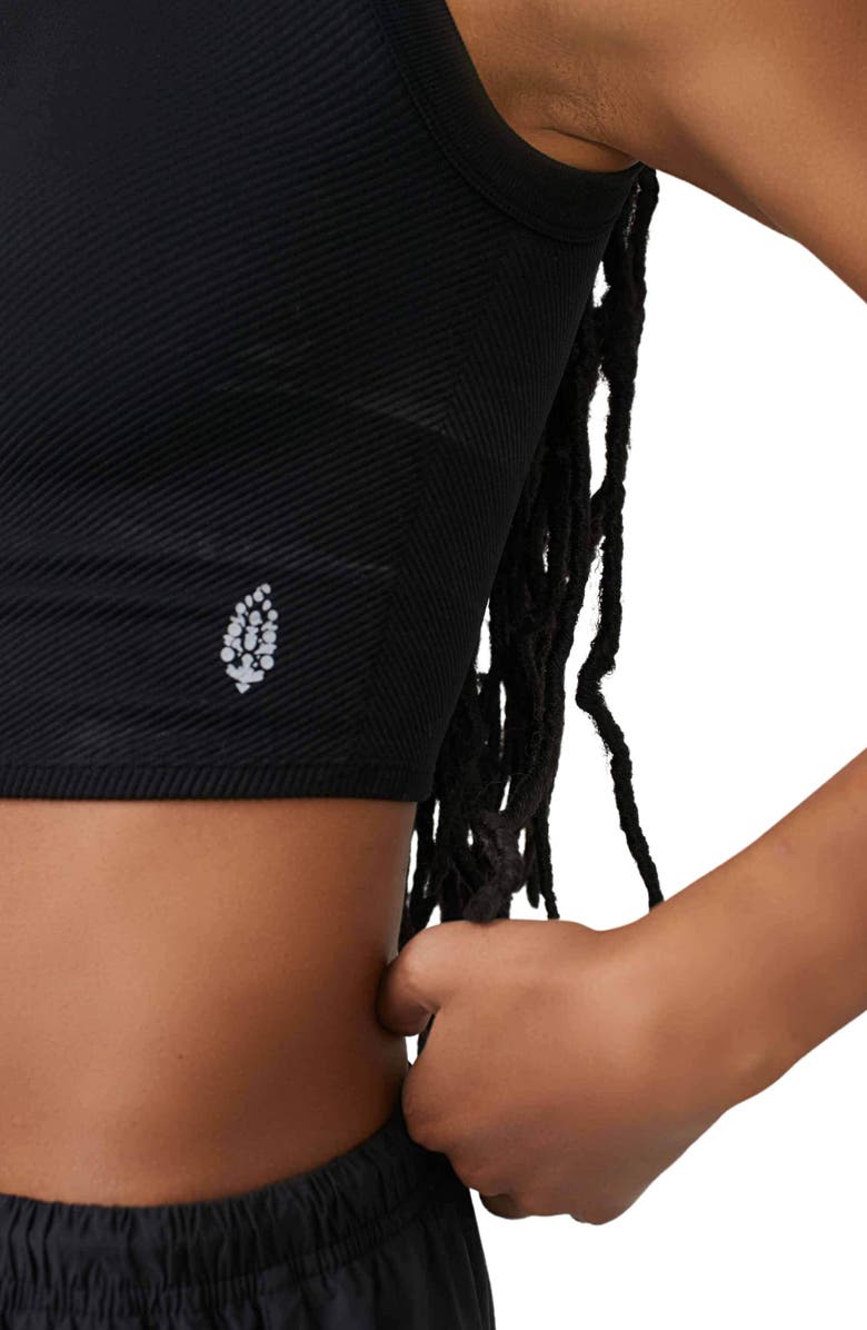 Free People FP Movement Free Throw Crop Muscle Tank Top, Alternate, color, Black