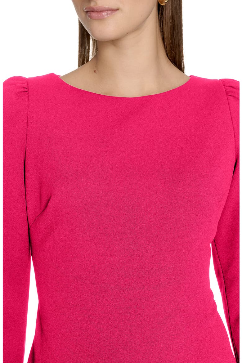 Three-Quarter Sleeve Scuba Crepe Sheath Dress, Alternate, color, WATERMELON