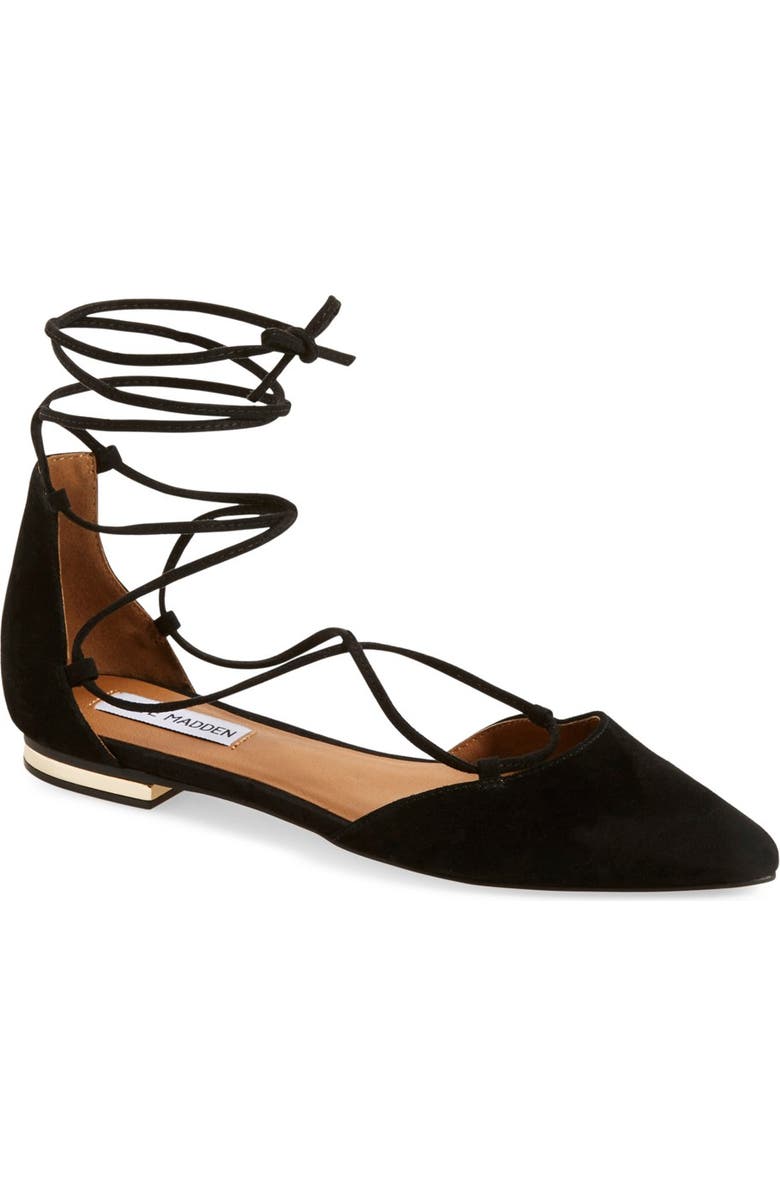 Steve Madden 'Sunshine' Lace-Up Flat, Main, color,