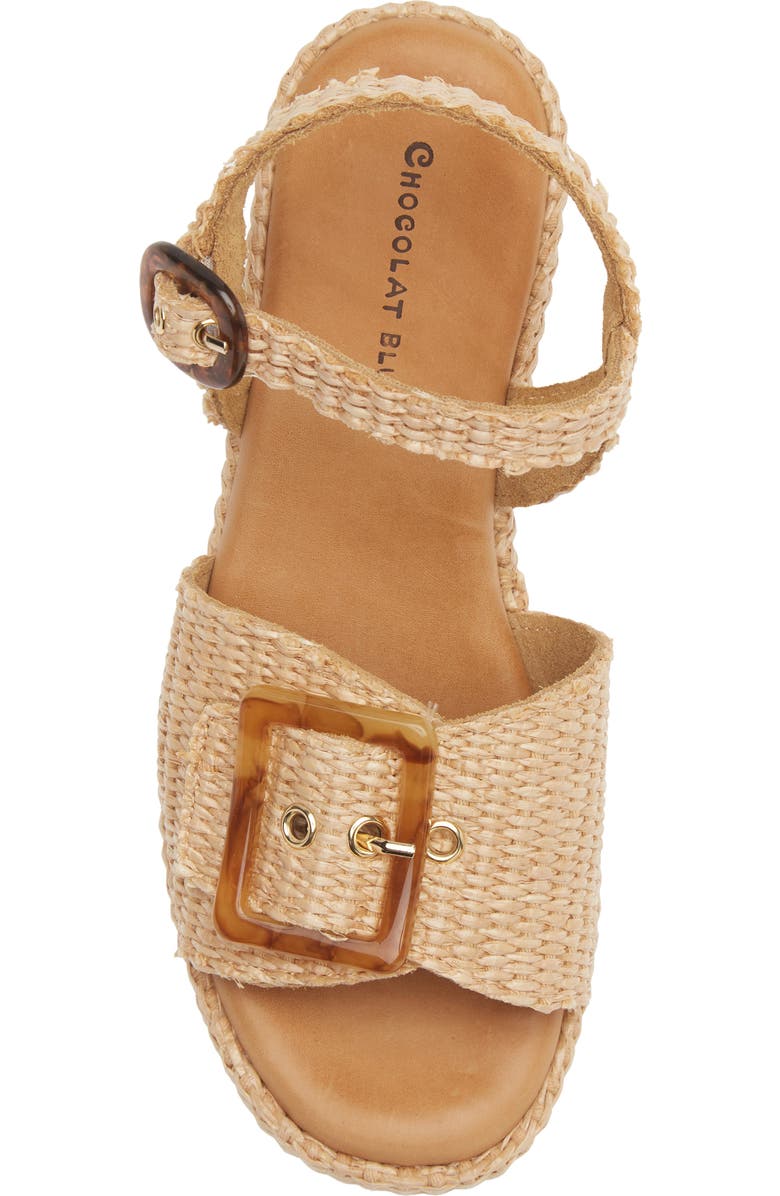 Chocolat Blu Jace Platform Wedge, Alternate, color, Natural Raffia