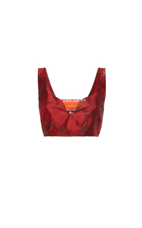 LA DOUBLEJ LA DOUBLEJ BAIA CROP TOP JACQUARD RUBY RED 